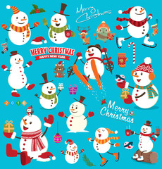 Vintage Christmas poster design set