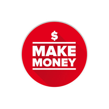 Make money button vector red