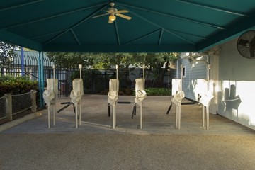 Turnstile entrance to a theme park