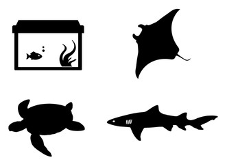 Poissons en 4 icônes © Atlantis
