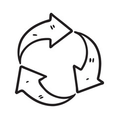 recycle sign in doodle style