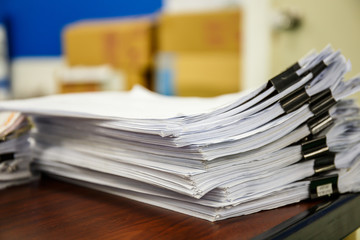 A pile of documents Desk