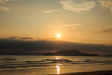 Colorful dawn over the sea.