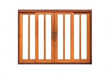 wood slide door isolated on white background