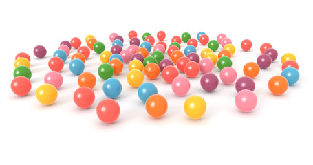 Colorful Balls, White Background