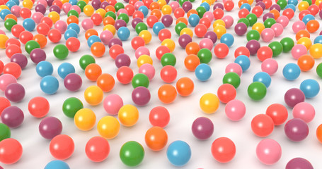 Colorful Balls, White Background