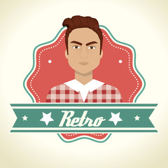 Male cartoon profile with fashion accesories