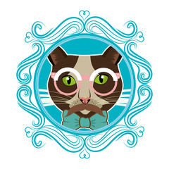 Hispter funny animal cartoon