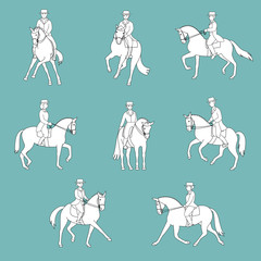 dressage action monochrome set © Ayumi Onishi