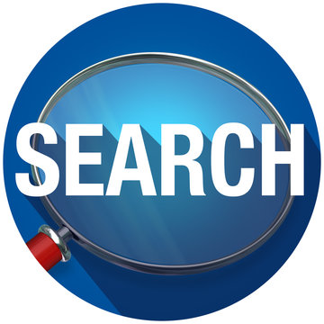 Search Magnifying Glass Long Shadow Word Find Information Circle