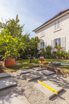 Foundation for a garden shed