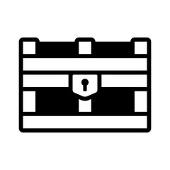 Treasure chest storage box flat icon for apps and websites