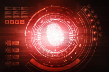 Fingerprint Scanning Technology Concept 2d Illustration