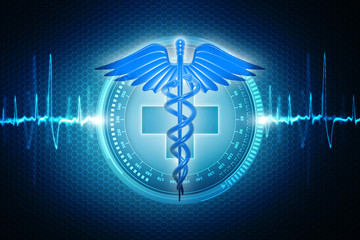 3d illustration Health care and medical logo 