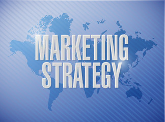 marketing strategy world map sign concept