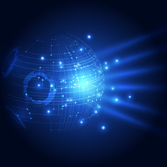 vector digital global technology concept, abstract background