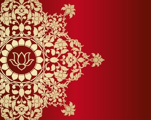 water lily, wedding card design, royal India