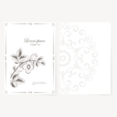 Vector template for folder, business card and invitation 