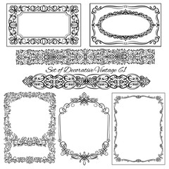 Set of decorative Vintage borders and frames
