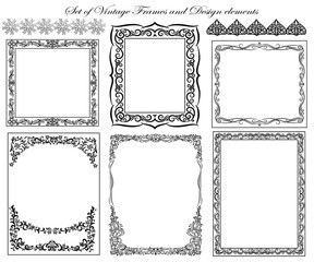 Set of Decorative Vintage Frames and borders