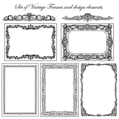 Set of Decorative Vintage Frames and borders