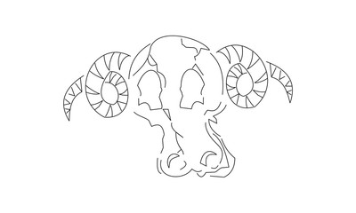  bull skull hand draw design