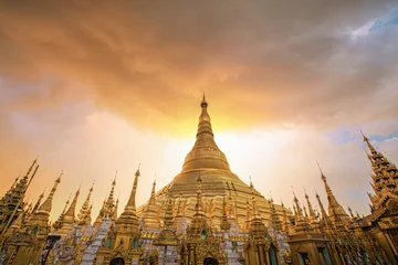 Crédence de cuisine en verre imprimé Bouddha Shwedagon Pagoda