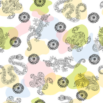 Seamless pattern with aboriginal design