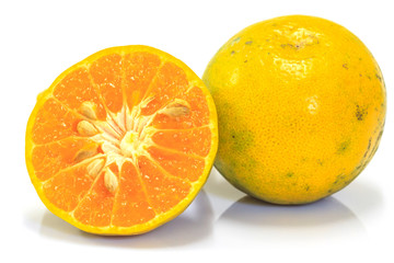 Oranges fruit sliced isolated