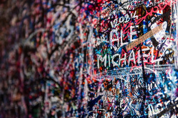 Naklejka premium Ściana pełna wiadomości, Werona, Włochy.