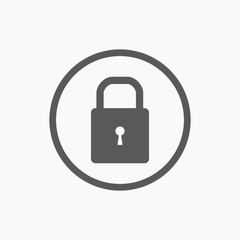 Lock icon on white background