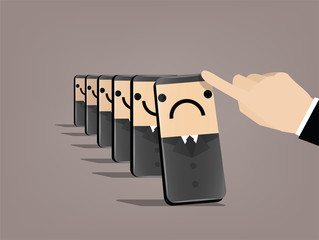 beautiful graphic design of business man hand pushing down domino businessmen group,domino businessman group falling down in collapse concept,concept design of domino effect