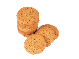 Oatmeal Cookies Isolated On White