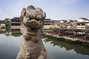 Fototapeta na wymiar Chinese Stone Lion Statue