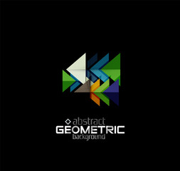 Textured paper geometric shapes on black