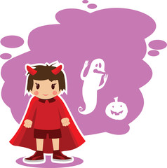 Flat Halloween imp