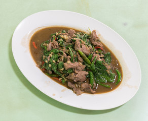 Fried meat with Basil
