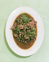 Fried meat with Basil
