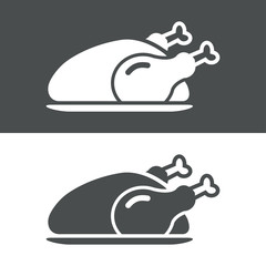 Icono plano pollo asado #1