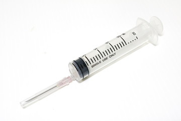 syringe on white background