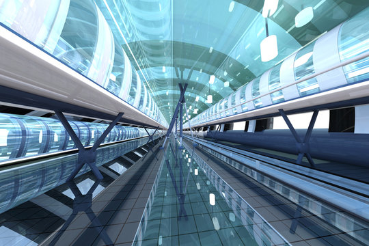 Futuristic passageway, D Rendering
