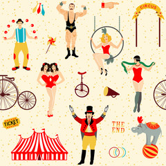 Colorful set with circus star