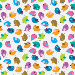 Seamless background of stylized birds