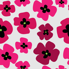 Abstract floral background with stylized poppies