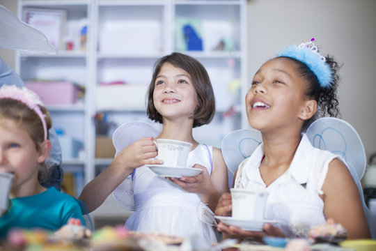Girls on a tea party