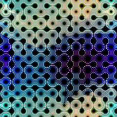 Droplet pattern on geometric background.