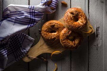 Roccoc&ograve;, a Traditional Christmas Cookie from Naples, on Cutting Board