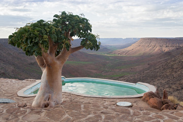 View from the Grootberg Plateau in the valley of the river Klip