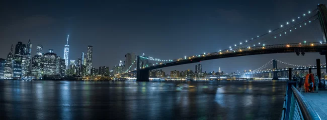 Fotobehang new york cityscape night view from brooklyn © Andrea Izzotti