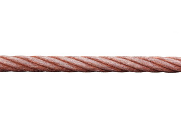 rusty wire rope sling isolated on white background
